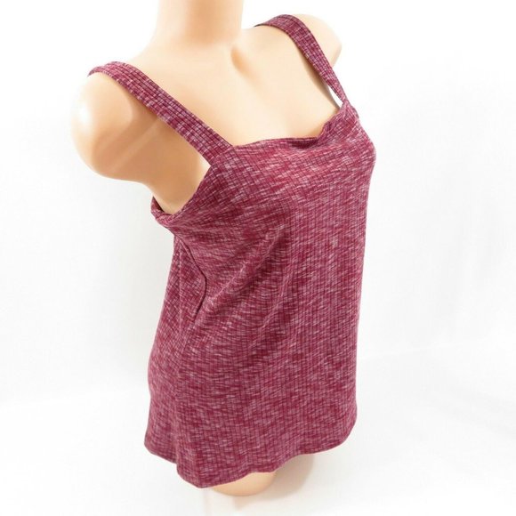 Bobeau Knit Tank Top Square Neck Red White Marled - Picture 4 of 10